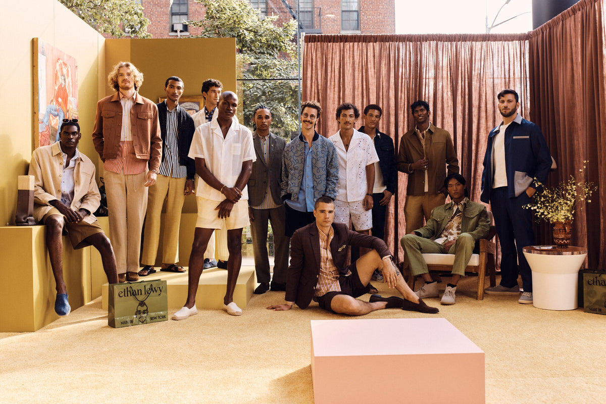 Ethan Lewy Spring 2027 group shot, photographed by Garrison Herbst for New York Men's Day