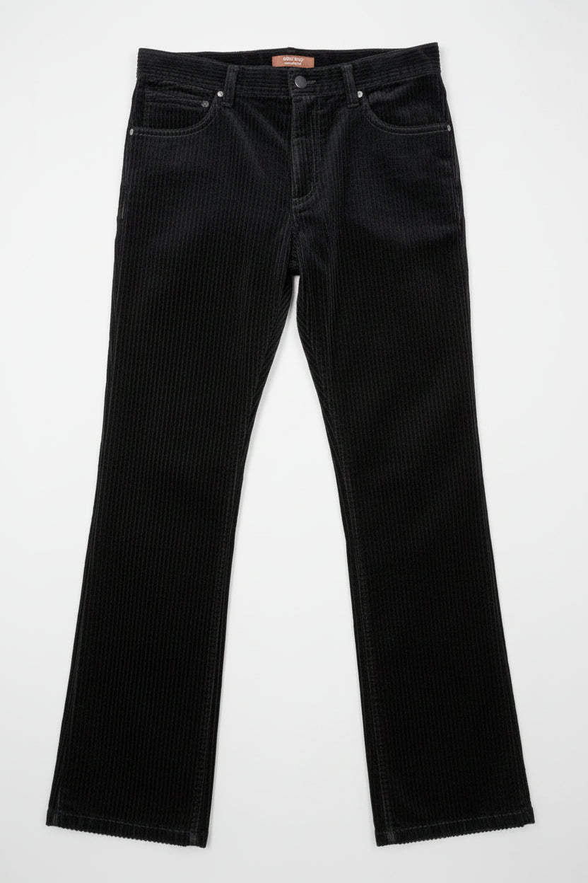 Black Straight Leg Cords