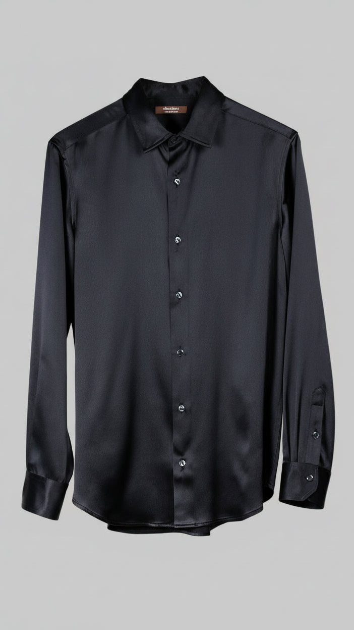 Black Silk Dress Shirt