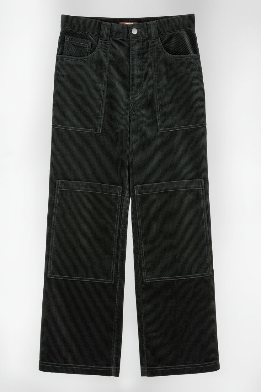 Cashmere Deep Green Wide Leg Cords