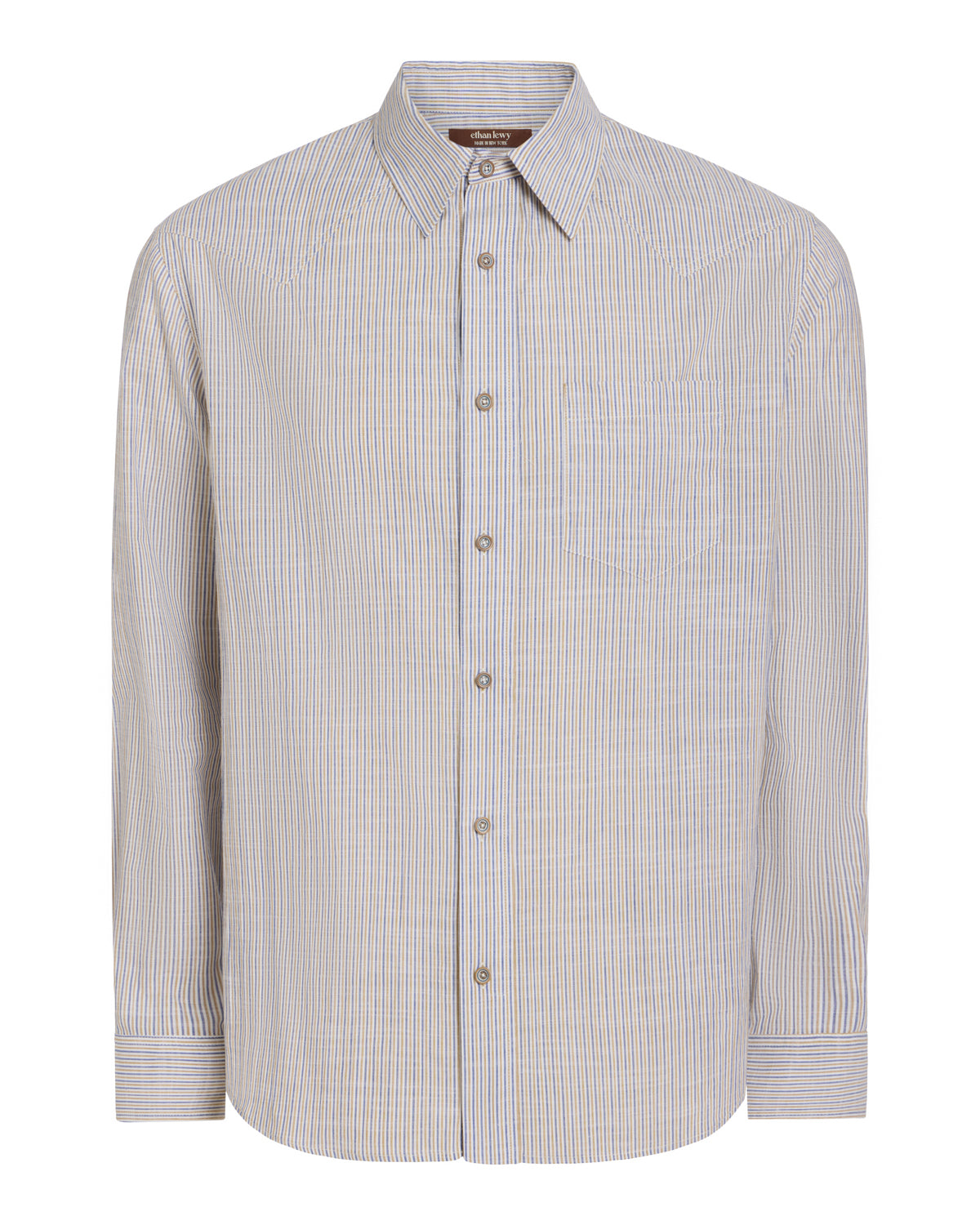 Blue and Olive Seersucker Western