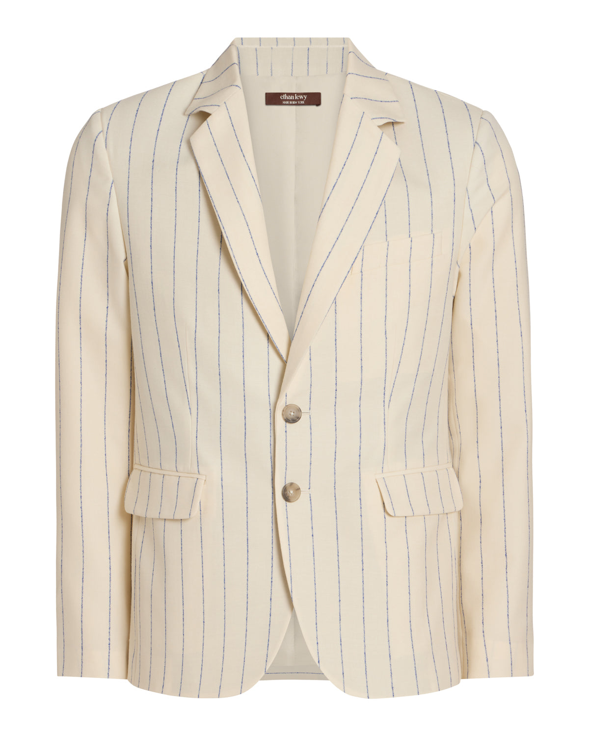 Blue Stripe White Blazer