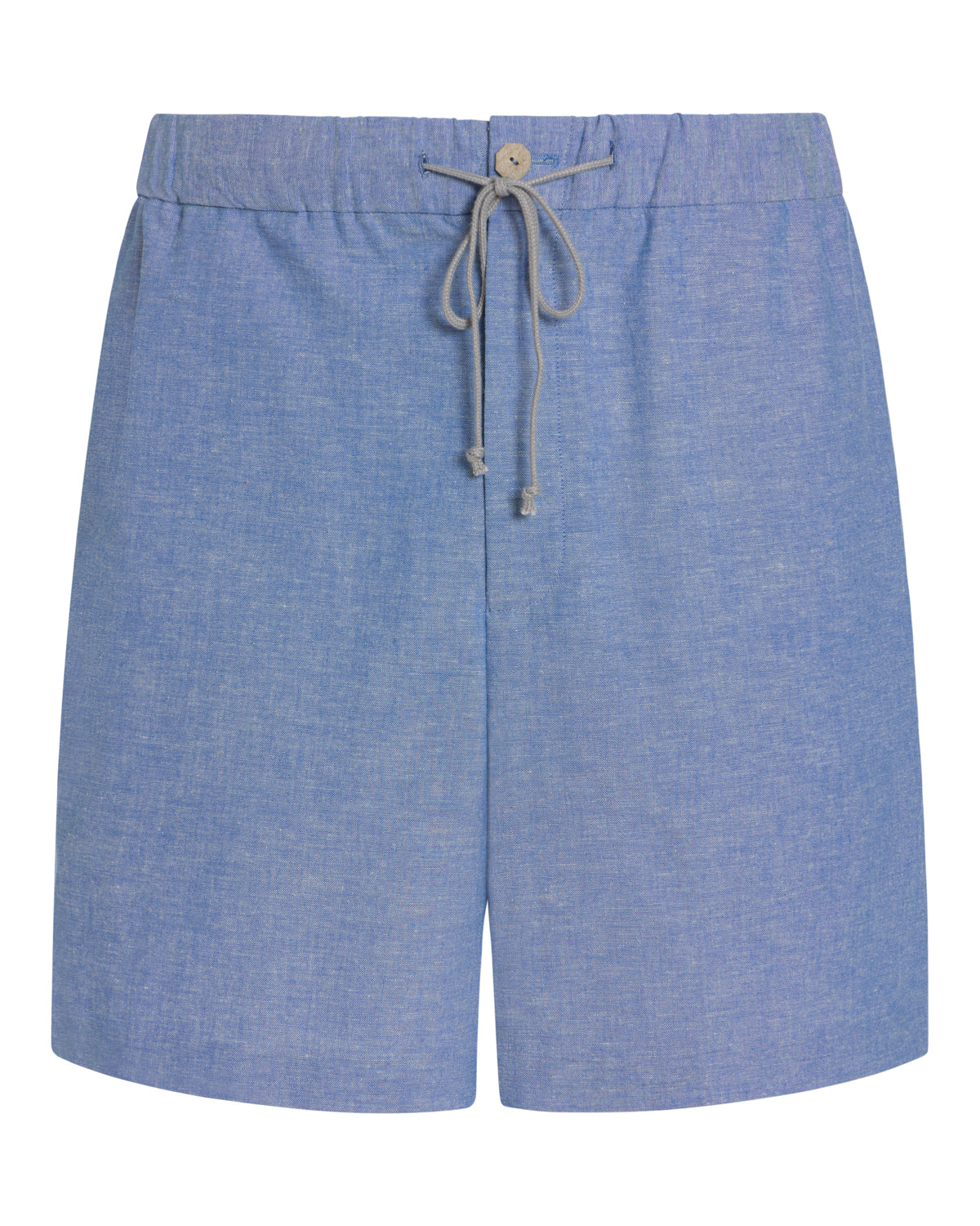 Blue Chambray Drawstring Shorts