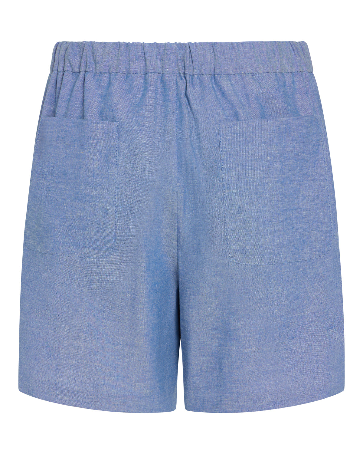 Blue Chambray Drawstring Shorts