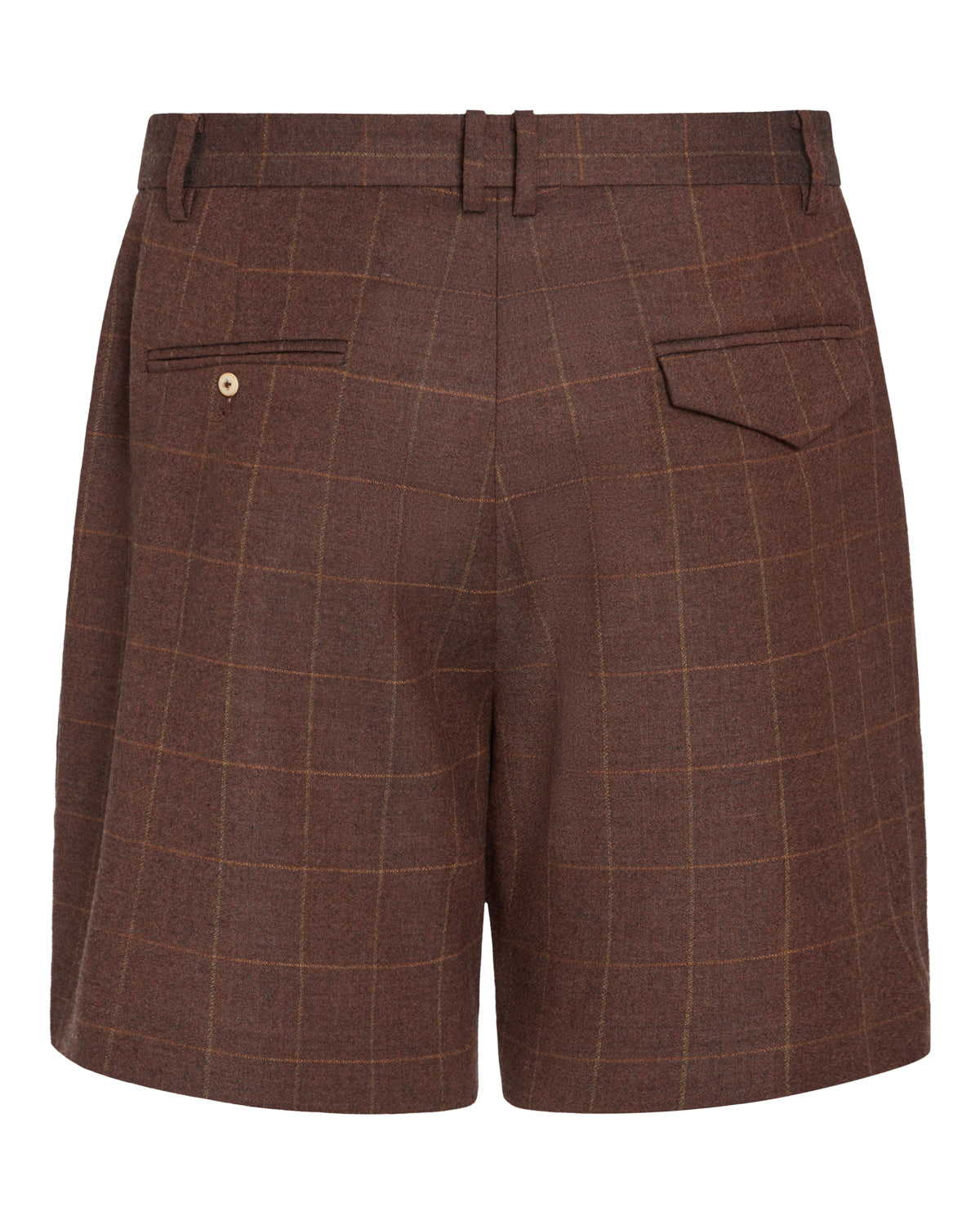 Brown Plaid Tailored Shorts