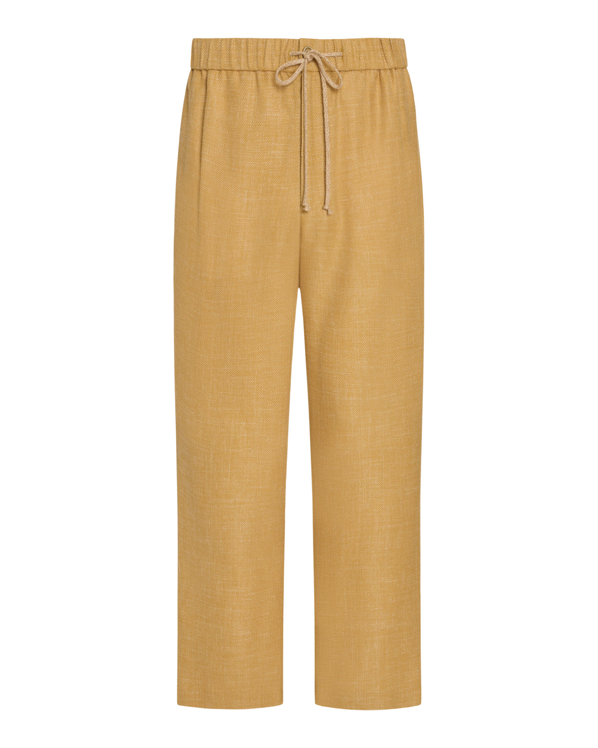 Yellow Linen Drawstring Pants