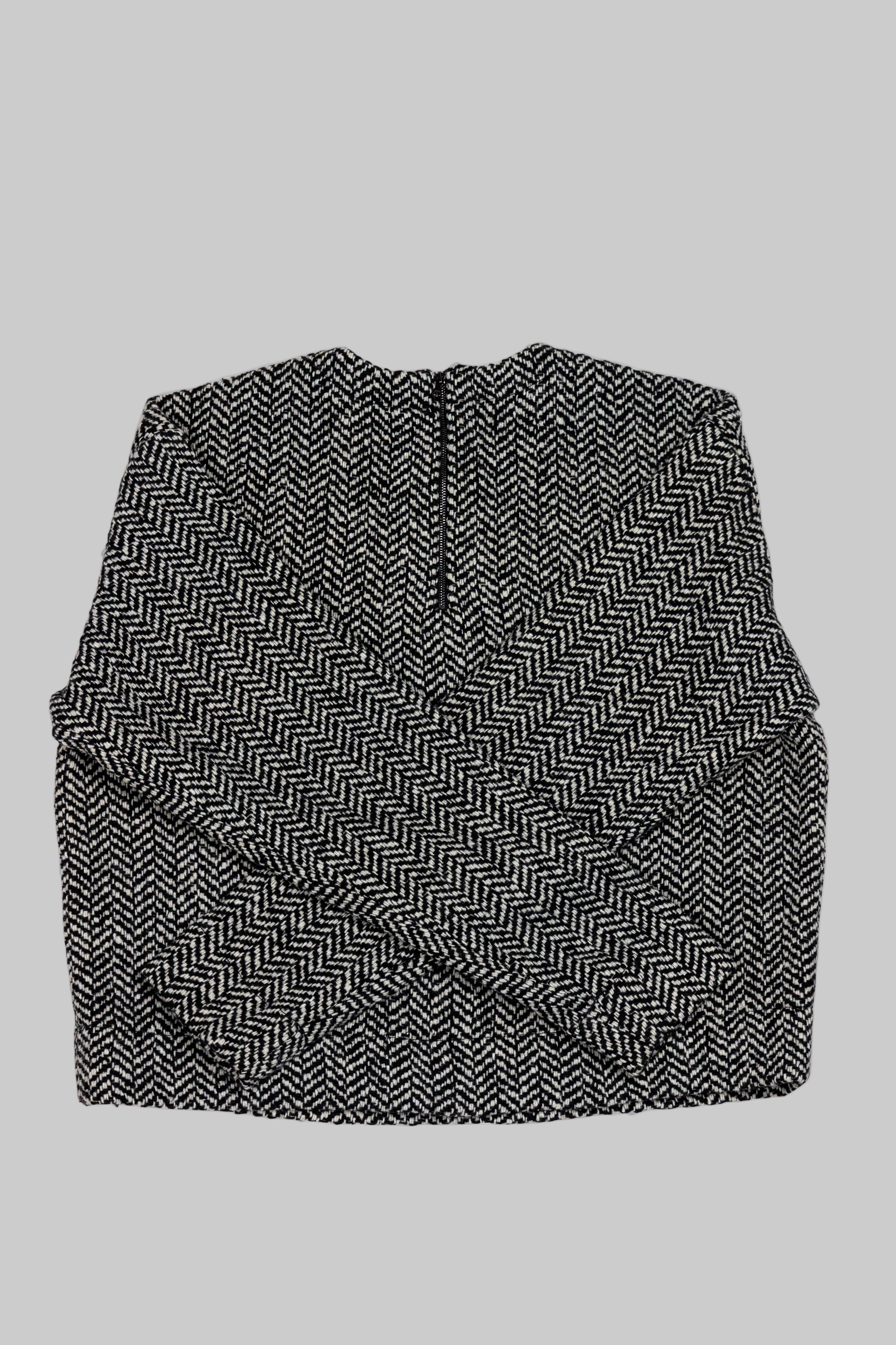 Herringbone Back Zip Sweater
