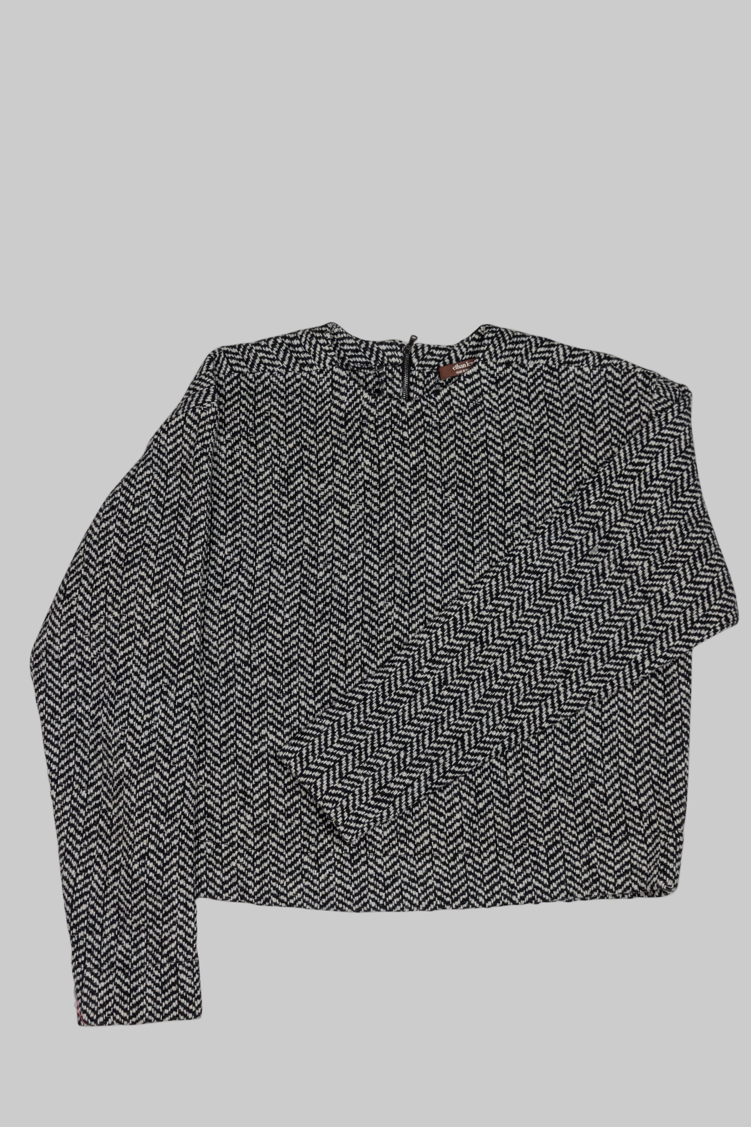 Herringbone Back Zip Sweater