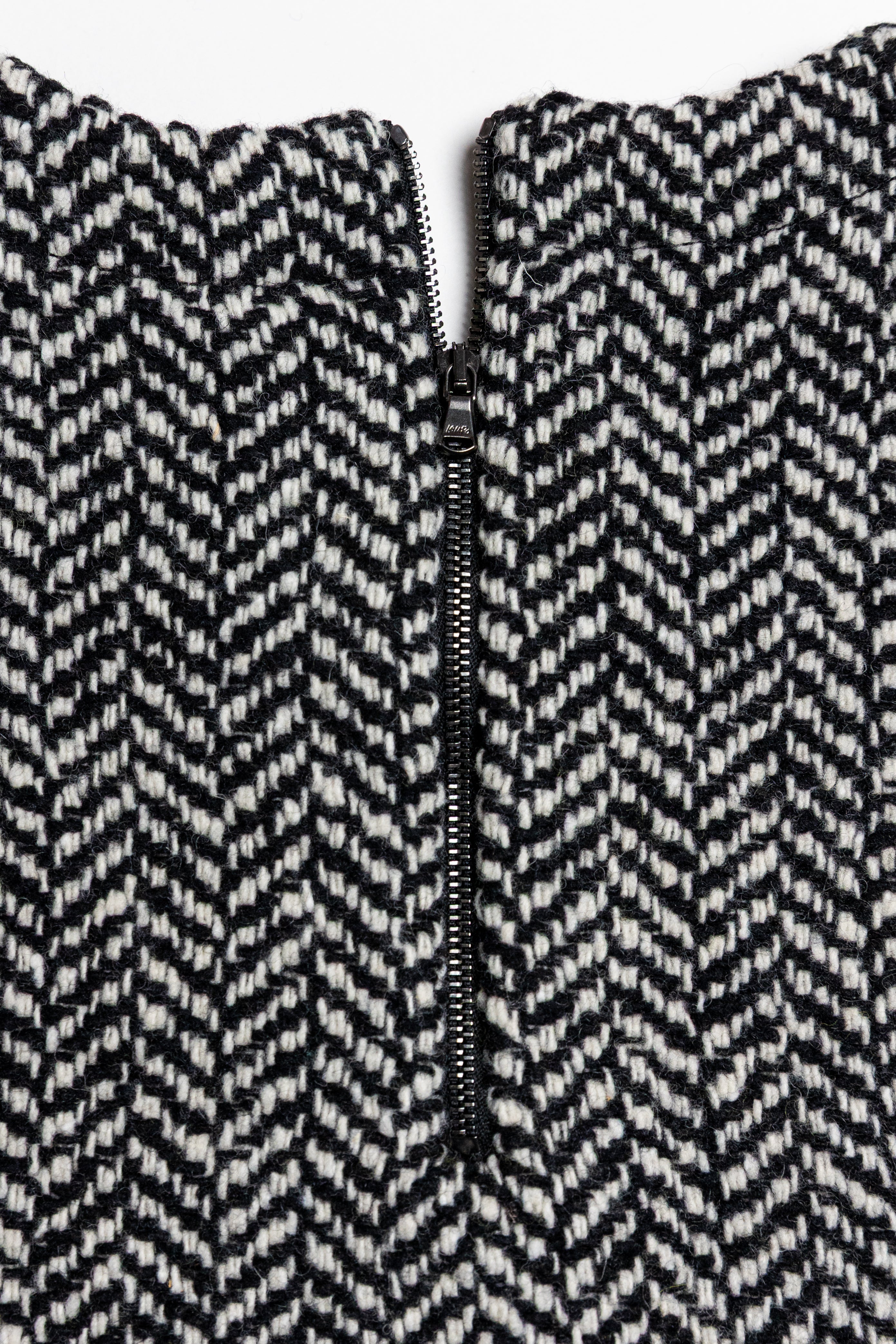 Herringbone Back Zip Sweater